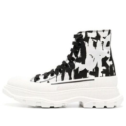 Кроссовки mcqueen graffiti tread slick boots 'white black' Alexander McQueen, белый 708089w4tg49356 | white/black