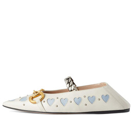 Кроссовки lovelight flat with horsebit 'white blue' Gucci, белый 713868-bko60-9042 | white/blue