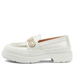 Кроссовки loafer 'white and metallic leather' Gucci, белый 752854-aacew-9071 | white