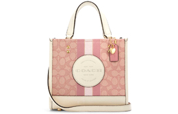 Сумка-шоппер Dempsey Canvas With Leather через плечо женская вишневый розовый Coach c7965-imsxx