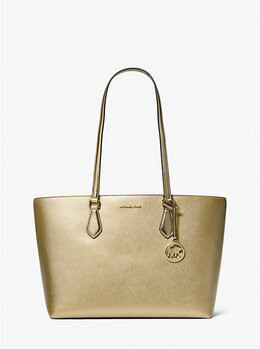 Большая металлическая сумка-шоппер Sheila Michael Kors, золотой 35s4g6ht9o | pale gold