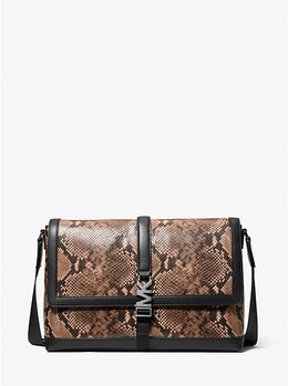 Средняя сумка Cyrus Messenger с тиснением под змеиную кожу Michael Kors, серый 37f5lcym0g | driftwood