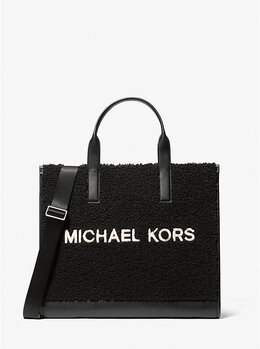 Средняя сумка-шоппер Cooper с отделкой «шерпа» Michael Kors, черный 37f5lcot4u | black