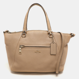 Coach Beige Pebbled Leather Prairie Satchel 1153793