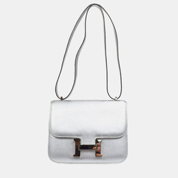Hermes Silver Chevre Constance 18 Shoulder Bag 1155612