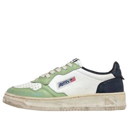 Кроссовки medalist super vintage low leather sneakers 'white green teal' Autry, белый avlw-sv18 | white/green/teal