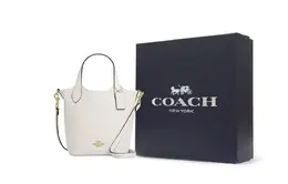 Coach Сумка-ведро из телячьей кожи Ханна маленького размера женская меловая белая cr168-imchk