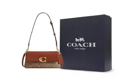 Coach Кожаная портативная сумка через плечо среднего размера женская коричневая cba83-b4xhg