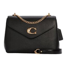 Coach Кожаная сумка через плечо с клапаном среднего размера c7945-imblk