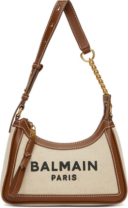 Сумка из холщовой ткани B-Army бежевого и коричневого цветов Balmain 17015121 | gem naturel/marron