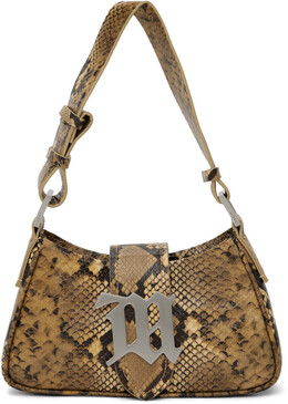 Бежевая маленькая сумка со змеиным тиснением Misbhv 14693491 | snakeskin beige
