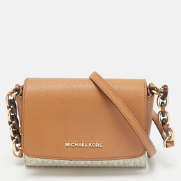 Michael Kors: Коричневая сумка через плечо 