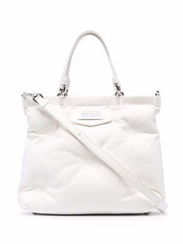 Сумка из стеганой белой кожи ягненка с ромашками Maison Margiela 8303384035388 | white