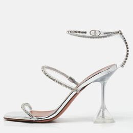 Amina Muaddi: Серебристые сандалии 