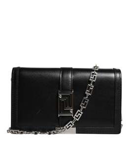 Сумка Versacе Calfskin Leather на цепочке через плечо Versace, черный 7993809043516 | black