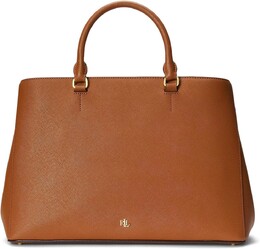 Большая кожаная сумка-портфель Hanna Crosshatch LAUREN Ralph Lauren, цвет Lauren Tan 9858608 | lauren tan