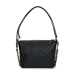 Chanel Маленькая женская плечевая сумка хобо из телячьей кожи черная as5509-b20302-94305