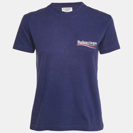 Balenciaga: Голубая футболка  Crew