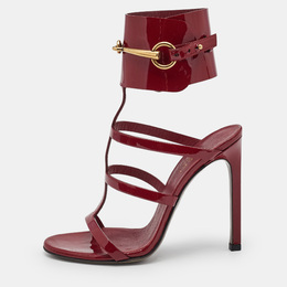 Gucci: Бордовые сандалии  Horsebit