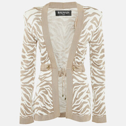 Balmain: Бежевый кардиган 
