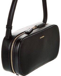 Маленькая кожаная сумка через плечо с логотипом Jil Sander, черный 7225500172348 | black