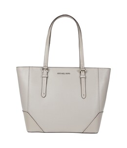 Michael Kors Женская Кожаная Большая Сумка Через Плечо Aria To Zi, цвет Pearl Grey/Sv 7084458836028 | pearl grey/sv