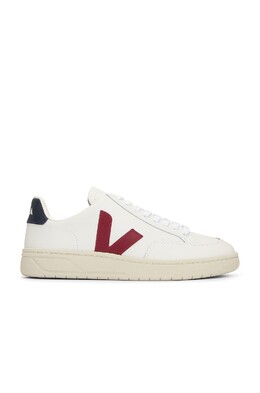Кроссовки Veja V-12, цвет Extra White & Marsala Nautico vfja-mz28 | extra white & marsala nautico