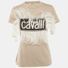Roberto Cavalli: Бежевая футболка 