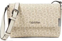 Сумка кросс-боди Calvin Klein Key Item Signature Crossbody, цвет Khaki/Vanilla/White 9374802 | khaki/vanilla/white