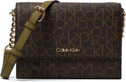 Сумка кросс-боди Calvin Klein Key Item Signature Organizational Flap Crossbody, цвет Brown/Khaki/Olive 9500186 | brown/khaki/olive