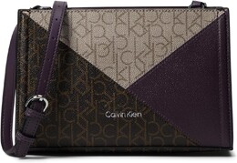 Сумка кросс-боди Calvin Klein Deesha Signature Crossbody, цвет Plum/Almond Plum Taupe/Brown Khaki 9970967 | plum/almond plum taupe/brown khaki