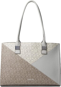 Сумка-тоут Calvin Klein Deesha Signature Tote, цвет Dove/Almond Taupe/Vanilla Khaki 9970977 | dove/almond taupe/vanilla khaki