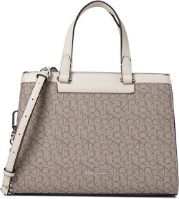 Сумка Calvin Klein Velora Signature Satchel, цвет Mini Textured Almond/Taupe/Dove/White 9914221 | mini textured almond/taupe/dove/white