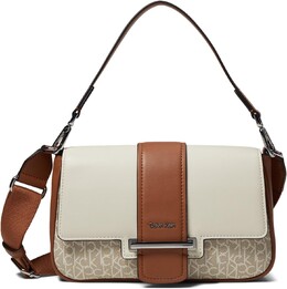 Сумка через плечо Calvin Klein Nadine Signature Shoulder, цвет Khaki/Vanilla/Caramel/White 9970985 | khaki/vanilla/caramel/white