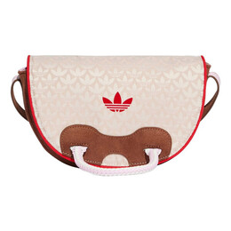 Сумка trefoil monogram jacquard suede satchel bag 'wonder taupe brown' Adidas, мультиколор it7336 | wonder taupe / preloved brown / better scarlet