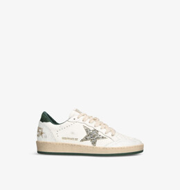 Низкие кожаные кроссовки Ballstar с блестками Golden Goose, мультиколор r04386955 | white/comb