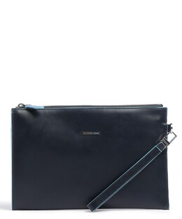 Синяя квадратная сумка на руку из мелкозернистой кожи Piquadro, синий ac5099b2-blu2 | navy