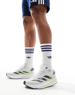 Кроссовки Adidas Running Adizero SL2 белого цвета с желтым Adidas performance 134225383 | yellow