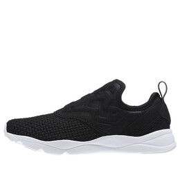 Кроссовки furylite slip on woven 'black' Reebok, черный cm9809 | black/white