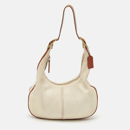 Coach Brown/Off White Leather East West Zoe Hobo 1119499