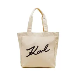 Фирменная сумка-шоппер из холщовой ткани Karl Lagerfeld, бежевый kl241w00016052600os | crema