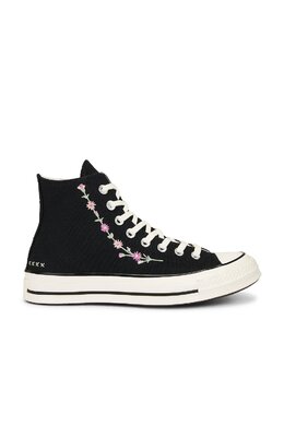 Кроссовки Chuck 70 с вышитыми цветами Converse, black, cactus bud & flamingo fade cnvr-wz404 | black, cactus bud & flamingo fade