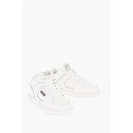 Кроссовки JEANS COUTURE из кожи MEYSSA с переливающейся отделкой Versace, White 0017350667 | white