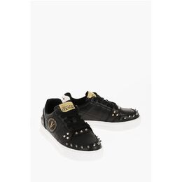 Кроссовки JEANS COUTURE из текстурированной кожи COURT 88 Low Top с Versace, Black 0017350737 | black