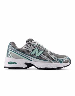 Кроссовки New Balance 740 в серебристом металлическом и бирюзовом цветах 145543791 | silver metallic