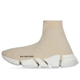 Кроссовки speed 2.0 trainers 'rib-knit light beige' Balenciaga, бежевый 654045w2di29195 | beige/white/black