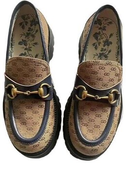 Кроссовки gg horsebit loafers 'beige brown' Gucci, бежевый 661536-99wp0-2671 | beige/brown