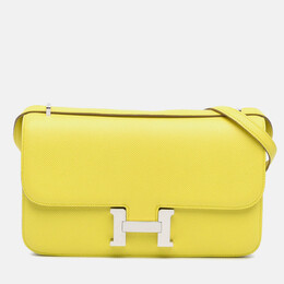 Hermes Constance Elan 25 Soufre Epsom Leather Shoulder Bag 1189043