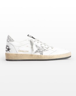 Кожаные блестящие кроссовки Ballstar Golden Goose prod252400298 | white/silver