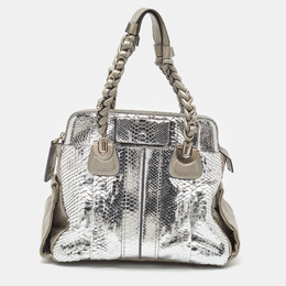 Chloe: Серебристая сумка 